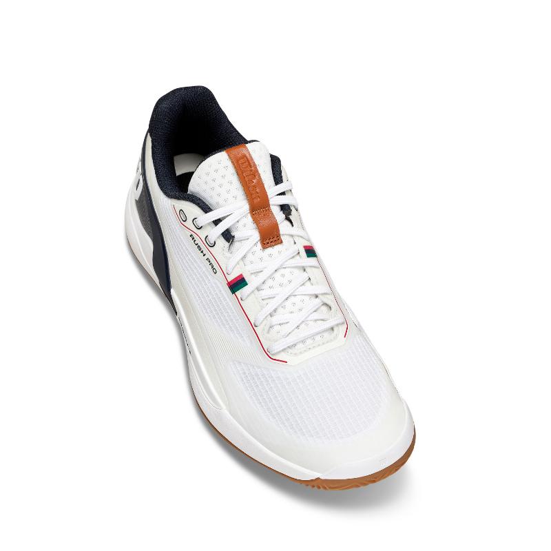 Zapatillas Wilson Rush Pro 5 Clay Blanco Azul Marino
